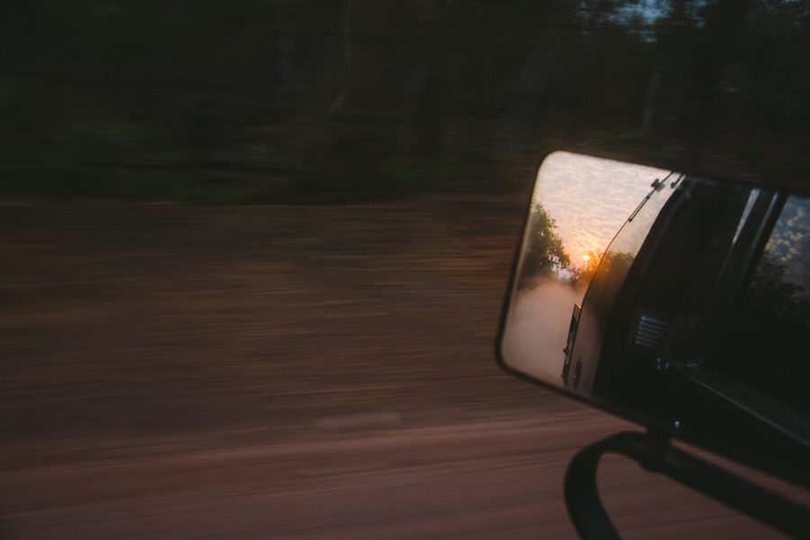 Sunrise in the rear view mirror